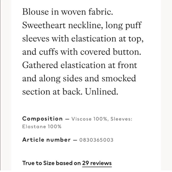 NWT H&M Dots Ruched Long Puff Sleeve Crop - Picture 8 of 8